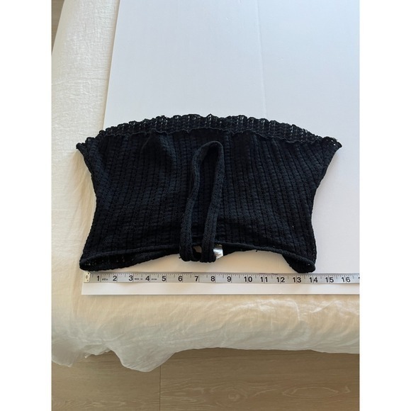 Y2K Crochet Halter Keyhole Top Fairy Whimsigoth Womens Black M - Picture 7 of 9